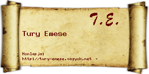 Tury Emese névjegykártya